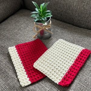 Hand made 100% Cotton WashCloths Dishcloth Spa Cloth Granny Country Cottage Core